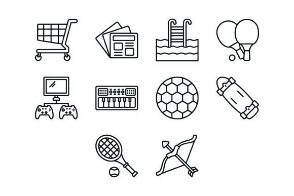 10 Entertainment Outline Icons Bundle: A Designer's Toolkit