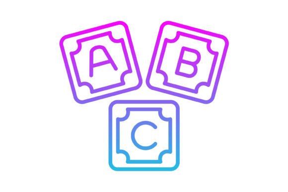 Abc Block Line Gradient Icon: A Modern Design Asset for Creators