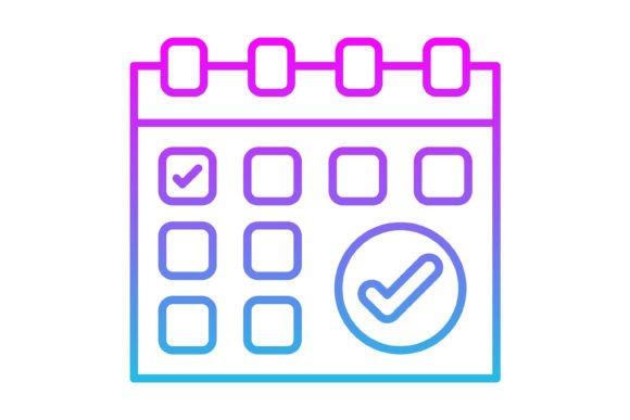 Calendar Line Gradient Icon: A Modern Design Asset