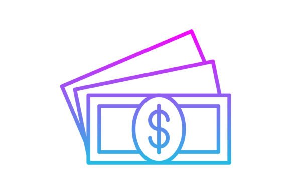Cash Money Line Gradient Icon: A Modern Visual Asset