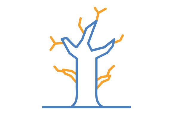 Dead Tree Blue & Orange Line Icon: A Designer's Guide