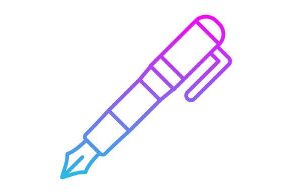 Fountain Pen Line Gradient Icon: A Modern Design Essential
