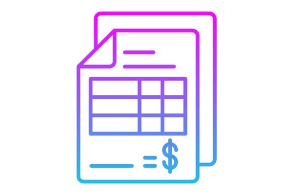 Invoice Line Gradient Icon: A Modern Touch for Digital & Print Design