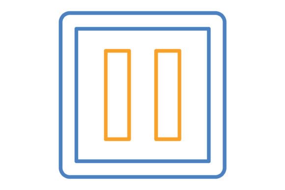 Pause Blue & Orange Line Icon: A Versatile Design Asset