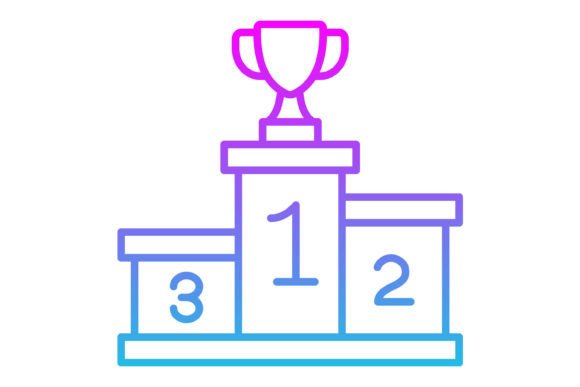 Podium Line Gradient Icon: Your Modern Design Asset