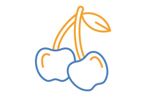 Practical Versatility: The Cherry Blue & Orange Line Icon Set