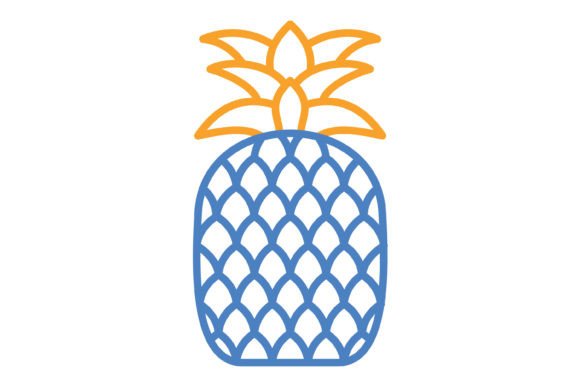 Refreshing Your Visuals: The Pineapple Blue & Orange Line Icon