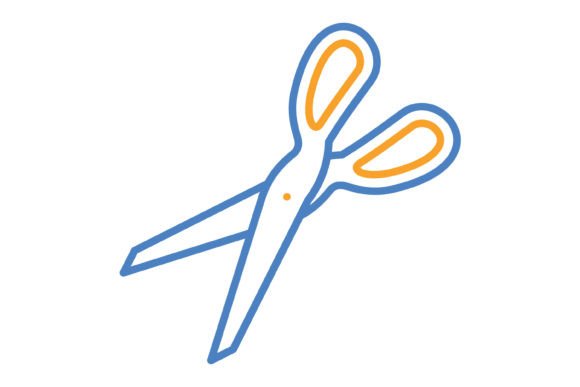 Scissor Blue & Orange Line Icon: A Modern Design Essential