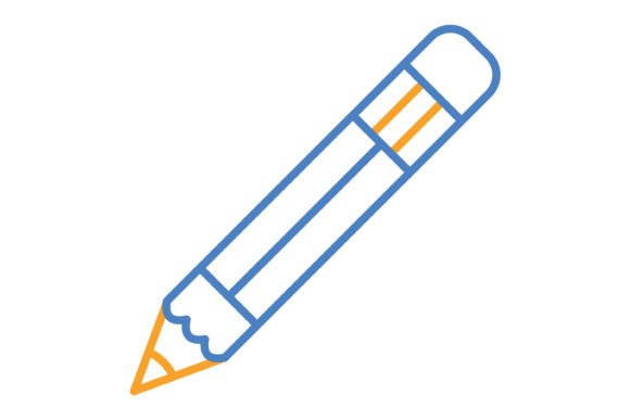 Sharp, Modern, and Versatile: The Pencil Blue & Orange Line Icon Set