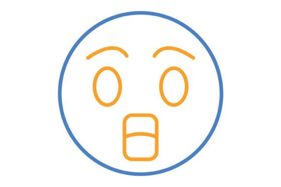 Shocked Emoji Blue & Orange Line Icon: A Designer's Essential Asset