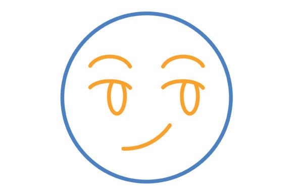 Smirking Emoji Blue & Orange Line Icon: A Designer's Versatile Asset