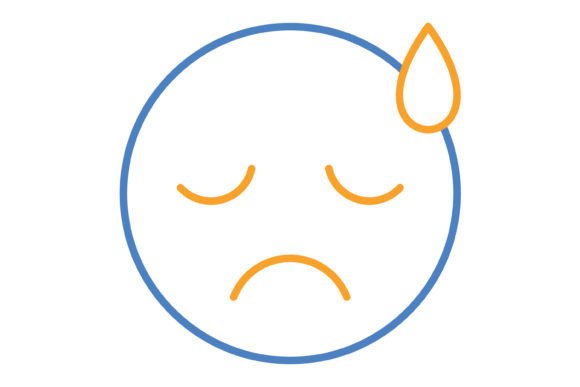 Upset Emoji Blue & Orange Line Icon: A Designer's Versatile Asset