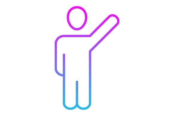 Using the Raise Hand Line Gradient Icon for Clear Visual Communication
