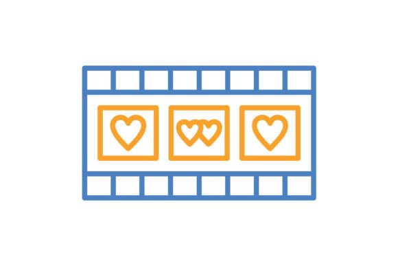 Wedding Video Blue & Orange Line Icon: A Designer's Asset